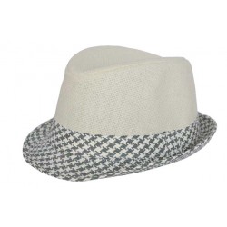 Trilby Sunriver Beige et Gris CHAPEAUX Nyls Création