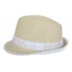 Trilby Whistler Beige et Blanc Taille unique CHAPEAUX Nyls Création