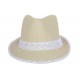 Trilby Whistler Beige et Blanc Taille unique CHAPEAUX Nyls Création