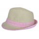 Trilby Whistler Beige et Rose Taille unique CHAPEAUX Nyls Création