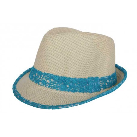 Trilby Whistler Beige et Turquoise taille unique ANCIENNES COLLECTIONS divers