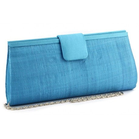 Pochette Mariage Sabine en sisal Turquoise ANCIENNES COLLECTIONS divers