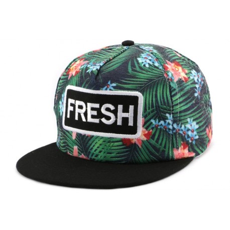 Snapback FRESH Noire et Vert CASQUETTES Hip Hop Honour