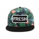 Snapback FRESH Noire et Vert CASQUETTES Hip Hop Honour