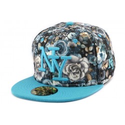 Casquette Enfant NY Florale Grise et Bleue 7 à 12 ans ANCIENNES COLLECTIONS divers