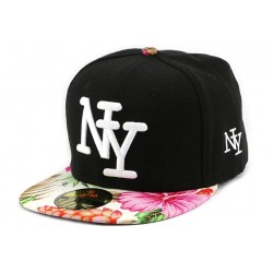 Casquette Enfant NY Noire Visière Florale Rose et orange de 7 à 12 ans ANCIENNES COLLECTIONS divers