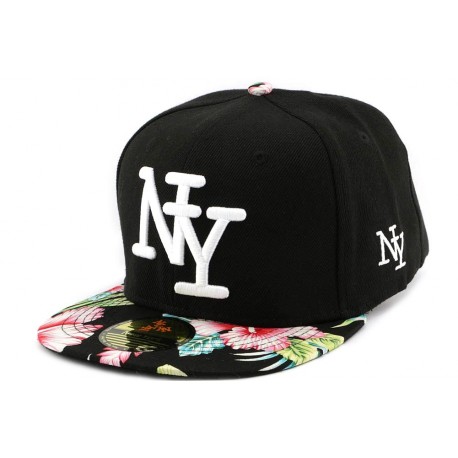 Casquette Enfant NY Noire Visière Florale Rose de 7 à 12 ans ANCIENNES COLLECTIONS divers