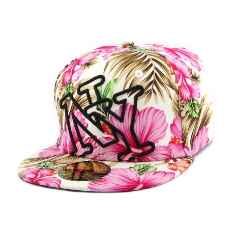 Casquette Enfant NY Florale Ivoire et Eglantine de 7 à 12 ans ANCIENNES COLLECTIONS divers