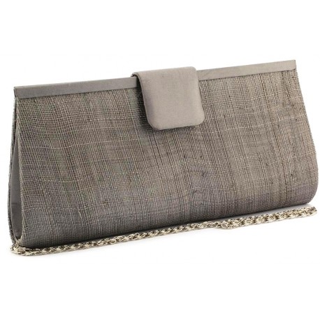 Pochette Mariage Sabine Grise en sisal ANCIENNES COLLECTIONS divers