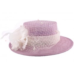 Chapeau Mariage Cunina Mauve et Ecru ANCIENNES COLLECTIONS divers