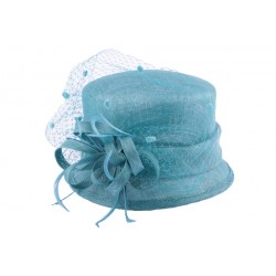 Chapeau Mariage Deverra en sisal Turquoise ANCIENNES COLLECTIONS divers