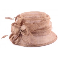 Chapeau Mariage Furrina en sisal Marron Taupe ANCIENNES COLLECTIONS divers
