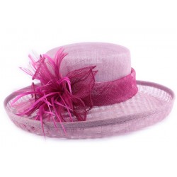 Chapeau Mariage Lara en sisal Mauve et Fuschia ANCIENNES COLLECTIONS divers