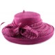 Chapeau Mariage Mellona en sisal Fuschia pois blanc CHAPEAUX Léon montane