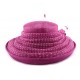 Chapeau Mariage Mellona en sisal Fuschia pois blanc CHAPEAUX Léon montane