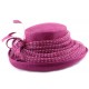 Chapeau Mariage Mellona en sisal Fuschia pois blanc CHAPEAUX Léon montane