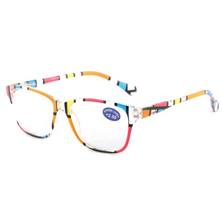 Lunettes Loupes Azza Rouge Jaune et Bleu Dioptrie +2 Lunettes Loupes New Time