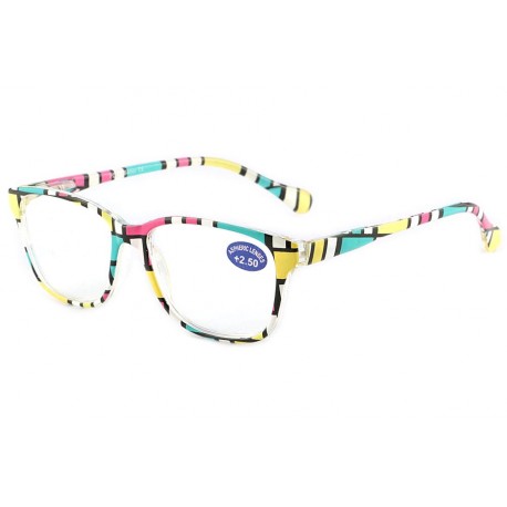 Lunettes Loupes Azza Rose Vert et Jaune Dioptrie +2 Lunettes Loupes New Time