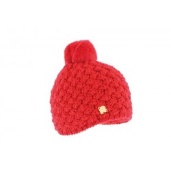 Bonnet Rmoutain Ice Rouge + Pompon Lapin ANCIENNES COLLECTIONS divers