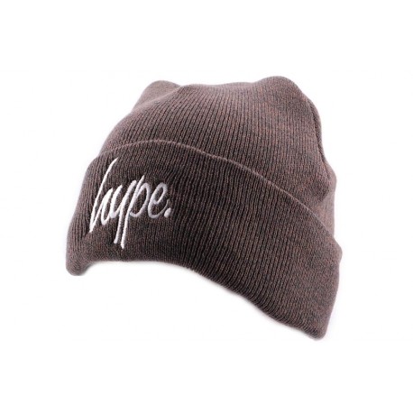 Bonnet à Revers Hype Script Marron et Blanc BONNETS HYPE