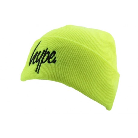 Bonnet à revers Hype Script Jaune et Noir ANCIENNES COLLECTIONS divers