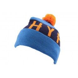 Bonnet à Pompon Hype Bleu et Orange ANCIENNES COLLECTIONS divers