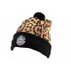 Bonnet à Pompon Hype Leopard et Noir ANCIENNES COLLECTIONS divers