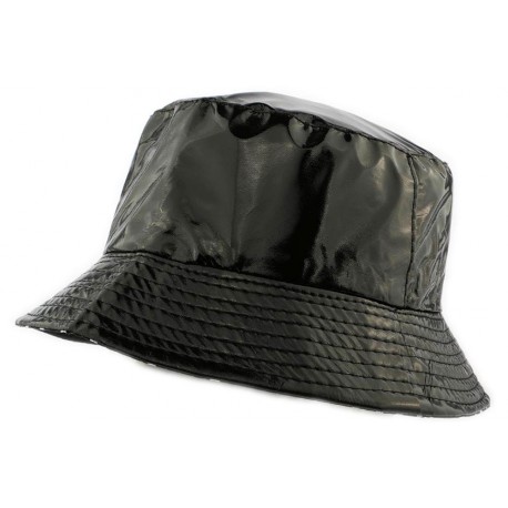 Chapeau Pluie Nyls Création Maud Noir Brillant CHAPEAUX Nyls Création