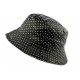 Chapeau Pluie Nyls Création Maud Noir Pois Blanc CHAPEAUX Nyls Création