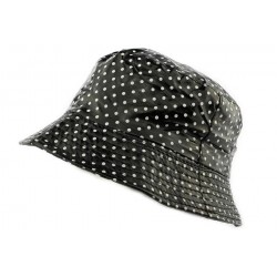 Chapeau Pluie Nyls Création Maud Noir Pois Blanc CHAPEAUX Nyls Création