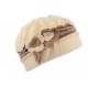 Toque en laine bouillie Olga Léon Montane Beige et Marron CHAPEAUX Léon montane