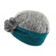 Toque laine bouillie Lydia Léon Montane Gris et Bleu Turquoise ANCIENNES COLLECTIONS divers