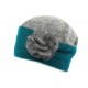 Toque laine bouillie Lydia Léon Montane Gris et Bleu Turquoise ANCIENNES COLLECTIONS divers