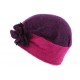 Toque laine bouillie Lydia Léon Montane Pourpre et Fuschia CHAPEAUX Léon montane