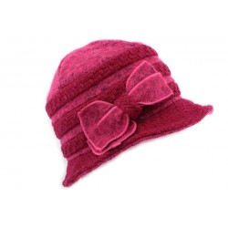 Chapeau Carla Léon Montane laine bouillie Rose et Fuschia CHAPEAUX Léon montane