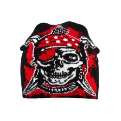 Bonnet Biker avec pirate Noir et Rouge ANCIENNES COLLECTIONS divers