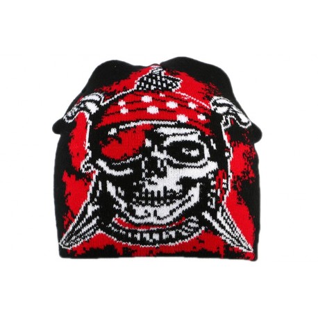 Bonnet Biker avec pirate Noir et Rouge ANCIENNES COLLECTIONS divers