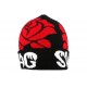 Bonnet Swag Noir et Roses Rouges BONNETS Nyls Création