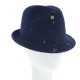 Chapeau Trilby Drippe Bleu tagué Jaune par Céline Robert ANCIENNES COLLECTIONS divers