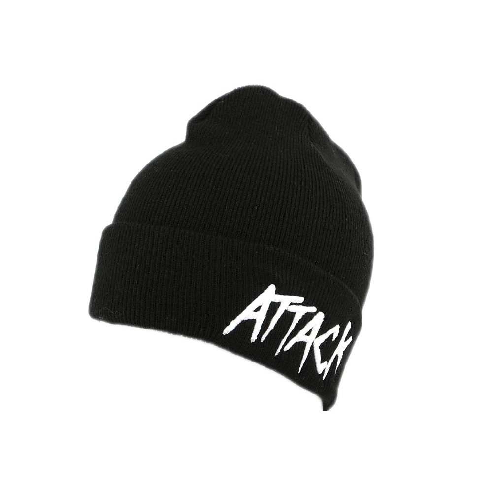 Bonnet ACDC à Revers – Taille Unique, Noir – Logo Brodé, 100% Acrylique – Pour Fans De Rock