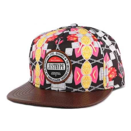 Snapback Hype Jewellery Floral Noire et marron CASQUETTES HYPE