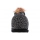 Bonnet Pompon Strass Noir Nyls Création BONNETS Nyls Création