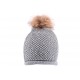 Bonnet Pompon Strass Gris Nyls Création BONNETS Nyls Création