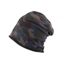 Bonnet Oversize Camouflage Bleu Nyls Création ANCIENNES COLLECTIONS divers