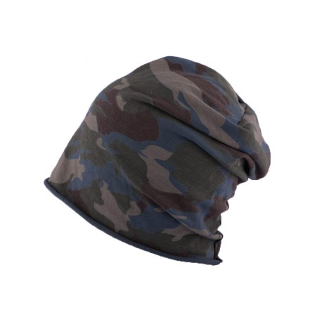 Bonnet Oversize Camouflage Bleu Nyls Création ANCIENNES COLLECTIONS divers