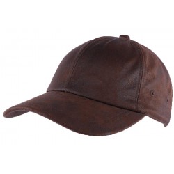 Casquette simili Cuir Marron Beaver Aussie Apparel CASQUETTES Aussie Apparel