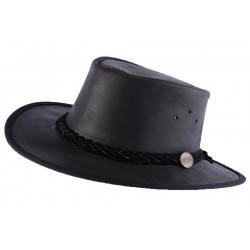 Chapeau Cuir Noir Brady Oil par Barmah Hats ANCIENNES COLLECTIONS divers