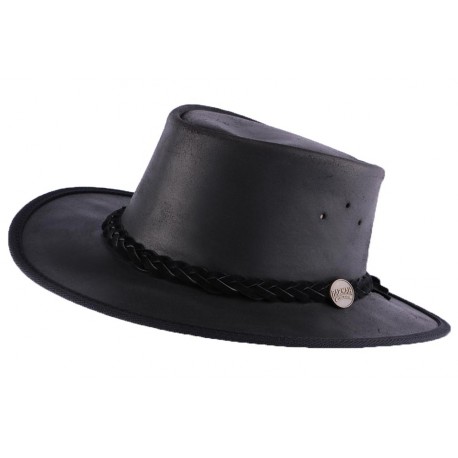 Chapeau Cuir Noir Brady Oil par Barmah Hats ANCIENNES COLLECTIONS divers