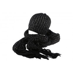 Bonnet et écharpe noir Rita par Nyls Création BONNETS Nyls Création