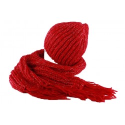 Bonnet et écharpe rouge Rita par Nyls Création BONNETS Nyls Création